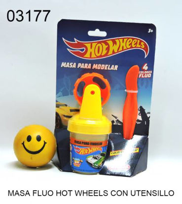 Imagen de MASA FLUO HOT WHEELS CON UTENSILLO 9..24